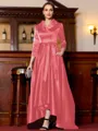 Charming A-Line Satin Ruched V-Neck Long Sleeves Asymmetrical Mother of the Bride Dress