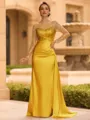 Sophisticated Sheath Scoop Long Sleeves Sequin Floor-Length Silk Like Satin Mother of the Bride Dress