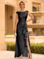 Regal Sheath Scoop Ruffles Floor-Length Mother of the Bride Dress