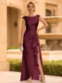 Regal Sheath Scoop Ruffles Floor-Length Mother of the Bride Dress