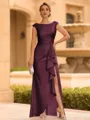 Regal Sheath Scoop Ruffles Floor-Length Mother of the Bride Dress