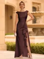 Regal Sheath Scoop Ruffles Floor-Length Mother of the Bride Dress