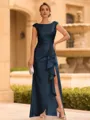 Regal Sheath Scoop Ruffles Floor-Length Mother of the Bride Dress