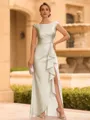 Regal Sheath Scoop Ruffles Floor-Length Mother of the Bride Dress