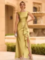 Regal Sheath Scoop Ruffles Floor-Length Mother of the Bride Dress