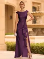 Regal Sheath Scoop Ruffles Floor-Length Mother of the Bride Dress