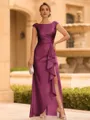 Regal Sheath Scoop Ruffles Floor-Length Mother of the Bride Dress