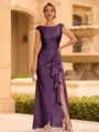 Regal Sheath Scoop Ruffles Floor-Length Mother of the Bride Dress