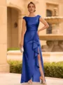 Regal Sheath Scoop Ruffles Floor-Length Mother of the Bride Dress