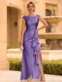 Regal Sheath Scoop Ruffles Floor-Length Mother of the Bride Dress