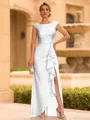Regal Sheath Scoop Ruffles Floor-Length Mother of the Bride Dress