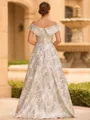 Stunning A-line Off-the-Shoulder Floor-Length Corset Mother of the Bride Dress