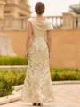 Immaculate Sheath Scoop Pleated Floor-Length Lace Mother of the Bride Dress