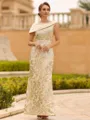 Immaculate Sheath Scoop Pleated Floor-Length Lace Mother of the Bride Dress