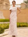 Immaculate Sheath Scoop Pleated Floor-Length Lace Mother of the Bride Dress