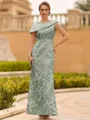 Immaculate Sheath Scoop Pleated Floor-Length Lace Mother of the Bride Dress