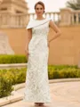 Immaculate Sheath Scoop Pleated Floor-Length Lace Mother of the Bride Dress