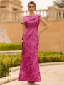 Immaculate Sheath Scoop Pleated Floor-Length Lace Mother of the Bride Dress