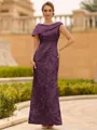 Immaculate Sheath Scoop Pleated Floor-Length Lace Mother of the Bride Dress