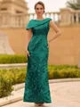 Immaculate Sheath Scoop Pleated Floor-Length Lace Mother of the Bride Dress