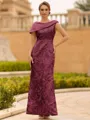 Immaculate Sheath Scoop Pleated Floor-Length Lace Mother of the Bride Dress