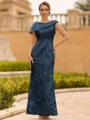 Immaculate Sheath Scoop Pleated Floor-Length Lace Mother of the Bride Dress