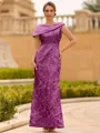 Immaculate Sheath Scoop Pleated Floor-Length Lace Mother of the Bride Dress