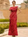 Immaculate Sheath Scoop Pleated Floor-Length Lace Mother of the Bride Dress