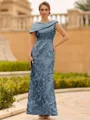 Immaculate Sheath Scoop Pleated Floor-Length Lace Mother of the Bride Dress