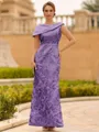 Immaculate Sheath Scoop Pleated Floor-Length Lace Mother of the Bride Dress
