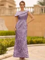 Immaculate Sheath Scoop Pleated Floor-Length Lace Mother of the Bride Dress