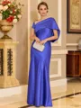 Refined Sheath Short Sleeves Floor-Length Charmeuse Corset Mother of the Bride Dress