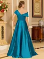 Chic A-line Short Sleeves Floor-Length Charmeuse Mother of the Bride Dress