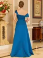 Glamorous A-line Floor-Length Satin Corset Mother of the Bride Dress