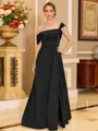 Glamorous A-line Floor-Length Satin Corset Mother of the Bride Dress