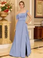 Glamorous A-line Floor-Length Satin Corset Mother of the Bride Dress