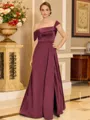Glamorous A-line Floor-Length Satin Corset Mother of the Bride Dress