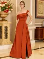Glamorous A-line Floor-Length Satin Corset Mother of the Bride Dress