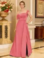 Glamorous A-line Floor-Length Satin Corset Mother of the Bride Dress