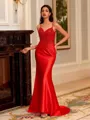 Striking Sheath V-Neck Appliques Lace Sweep Train Corset Dress
