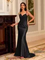 Striking Sheath V-Neck Appliques Lace Sweep Train Corset Dress