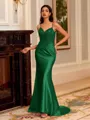 Striking Sheath V-Neck Appliques Lace Sweep Train Corset Dress