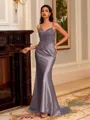 Striking Sheath V-Neck Appliques Lace Sweep Train Corset Dress
