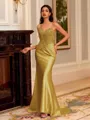 Striking Sheath V-Neck Appliques Lace Sweep Train Corset Dress