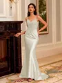 Striking Sheath V-Neck Appliques Lace Sweep Train Corset Dress