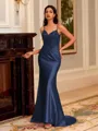 Striking Sheath V-Neck Appliques Lace Sweep Train Corset Dress