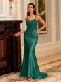 Striking Sheath V-Neck Appliques Lace Sweep Train Corset Dress