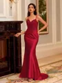 Striking Sheath V-Neck Appliques Lace Sweep Train Corset Dress