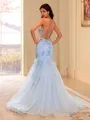 Chic Sheath Spaghetti Straps Appliques Lace Court Train Tulle Corset Dress