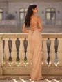 Hot Sheath V-Neck Pleated Floor-Length Dress
